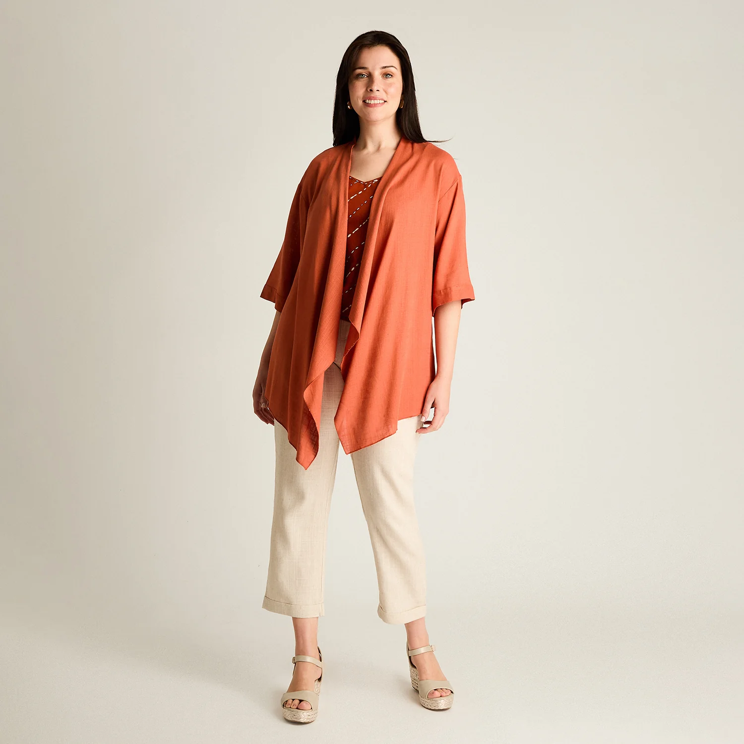 Tapado Terracota Manga 3/4 No Elasticado Calce Holgado - Image 4