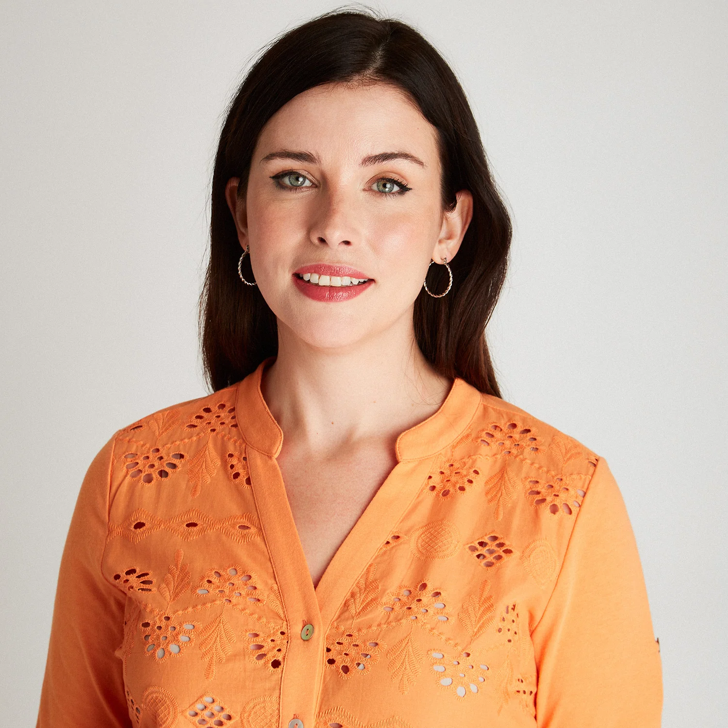 Blusa Naranja Cuello Mao - Image 3