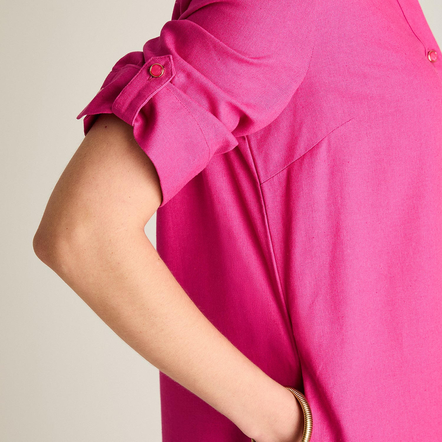 Blusa Morado Manga Larga con Roll Up - Image 3