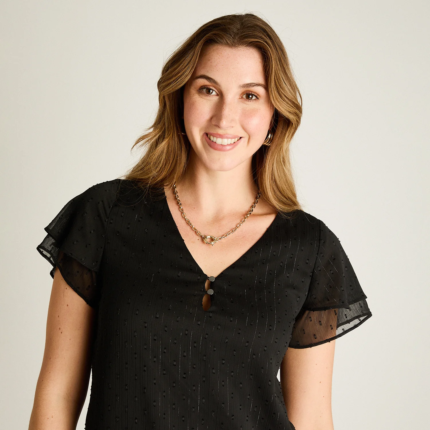 Blusa Negro Manga Corta con Forro - Image 3