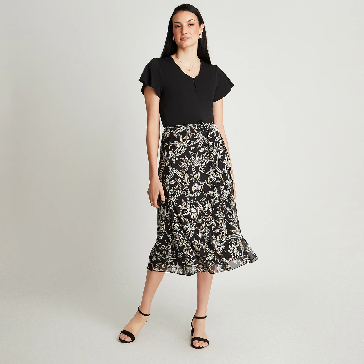 Falda Larga Negro Estampado - Image 4