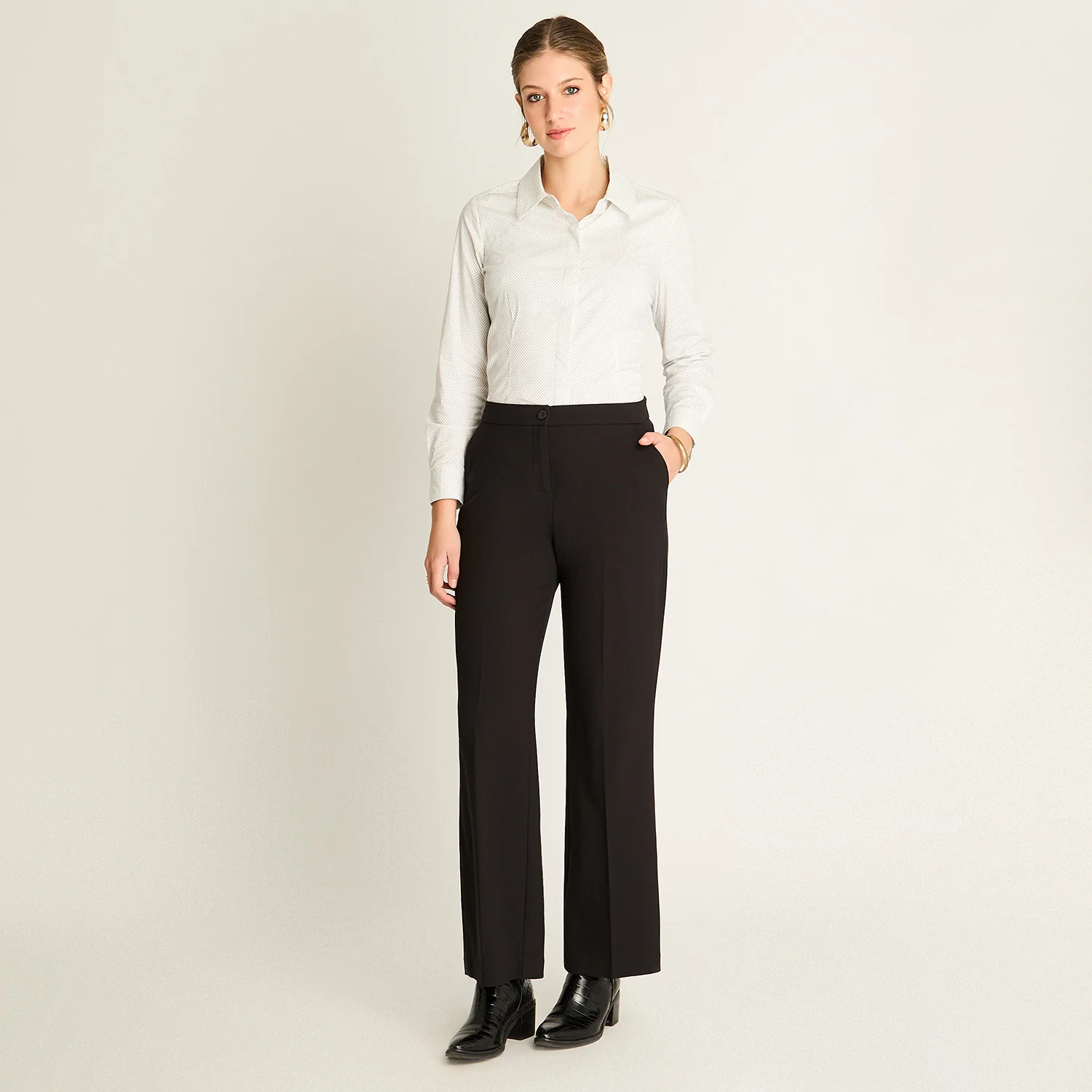 Pantalón Formal Negro Palazzo - Image 4