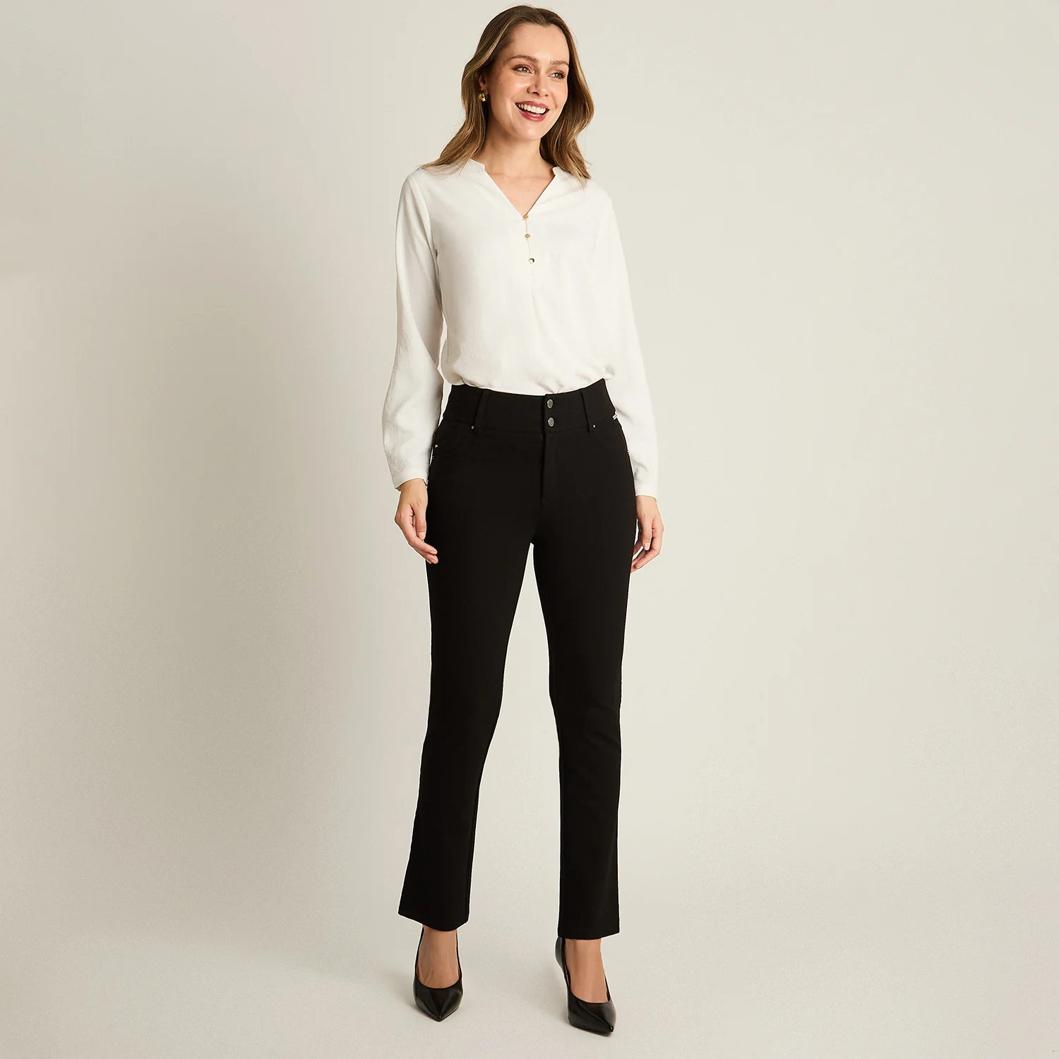 Calza Recta Dos Botones Negro - Image 4