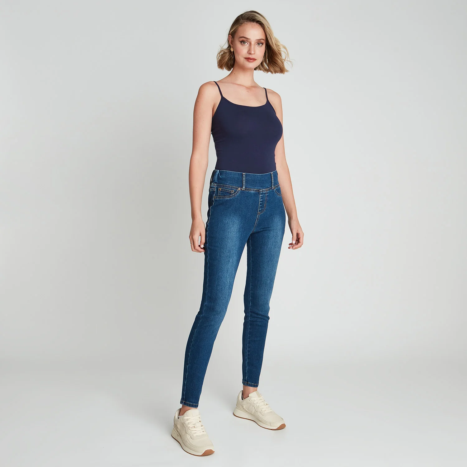 Skinny Jeans Azul Pretina Ancha - Image 4