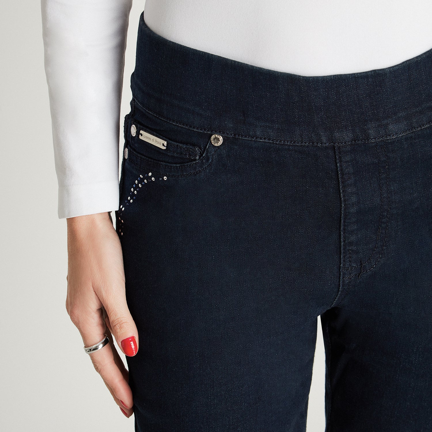 Leggins Con Pretina Ancha Bolsillos Falsos - Image 3