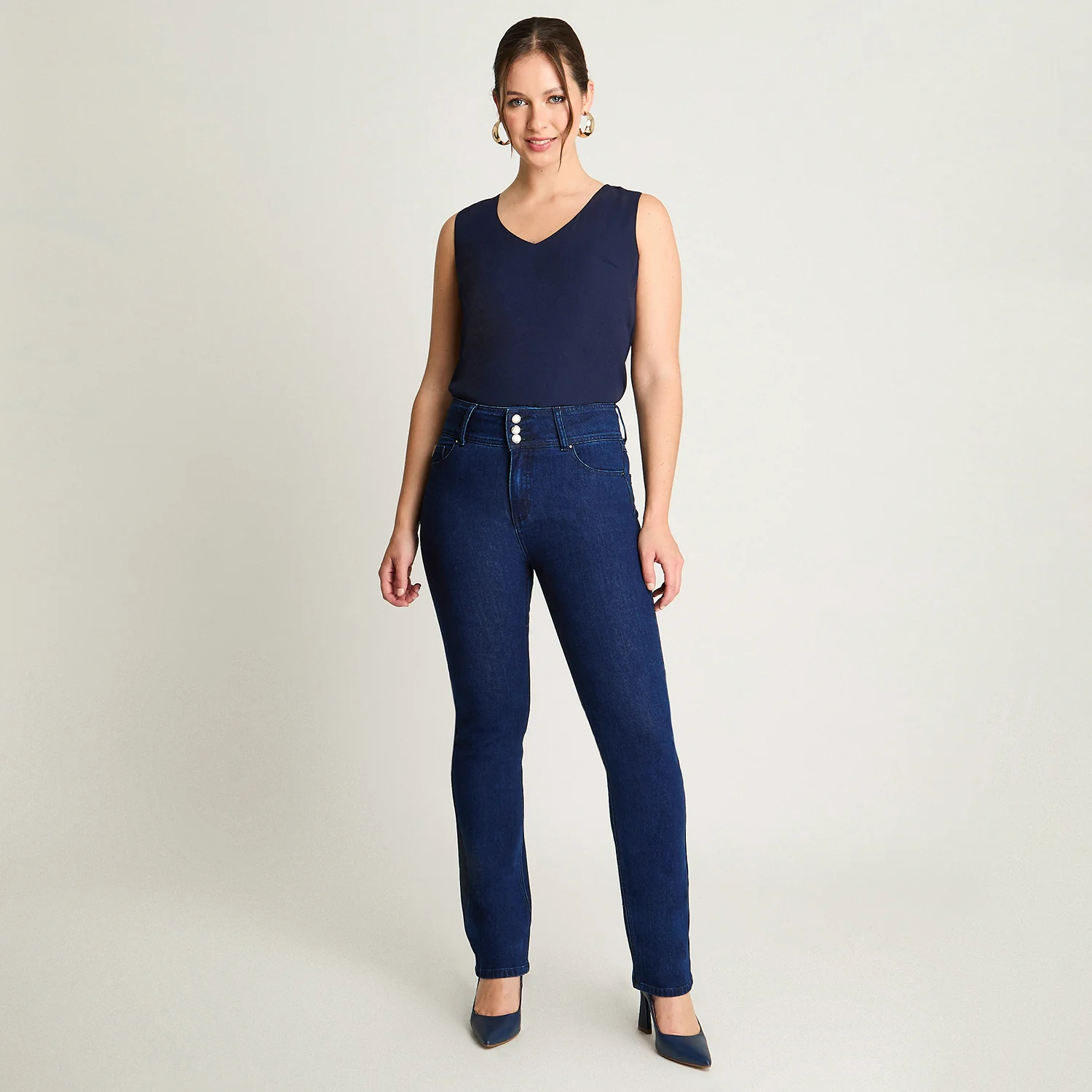 Jeans Straight Azul 3 Botones - Image 4