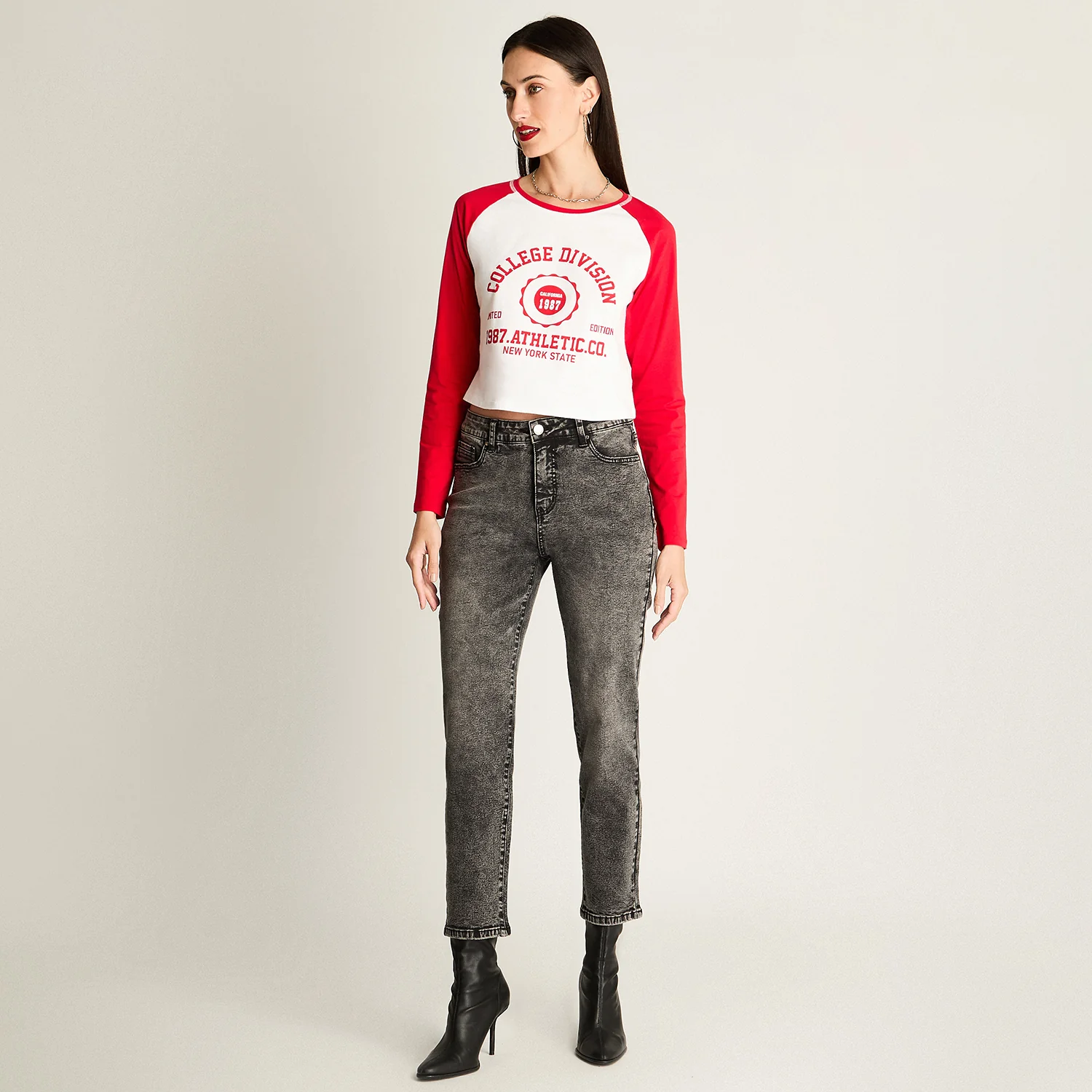 Jeans Mom 5 Bolsillos Gris - Image 4