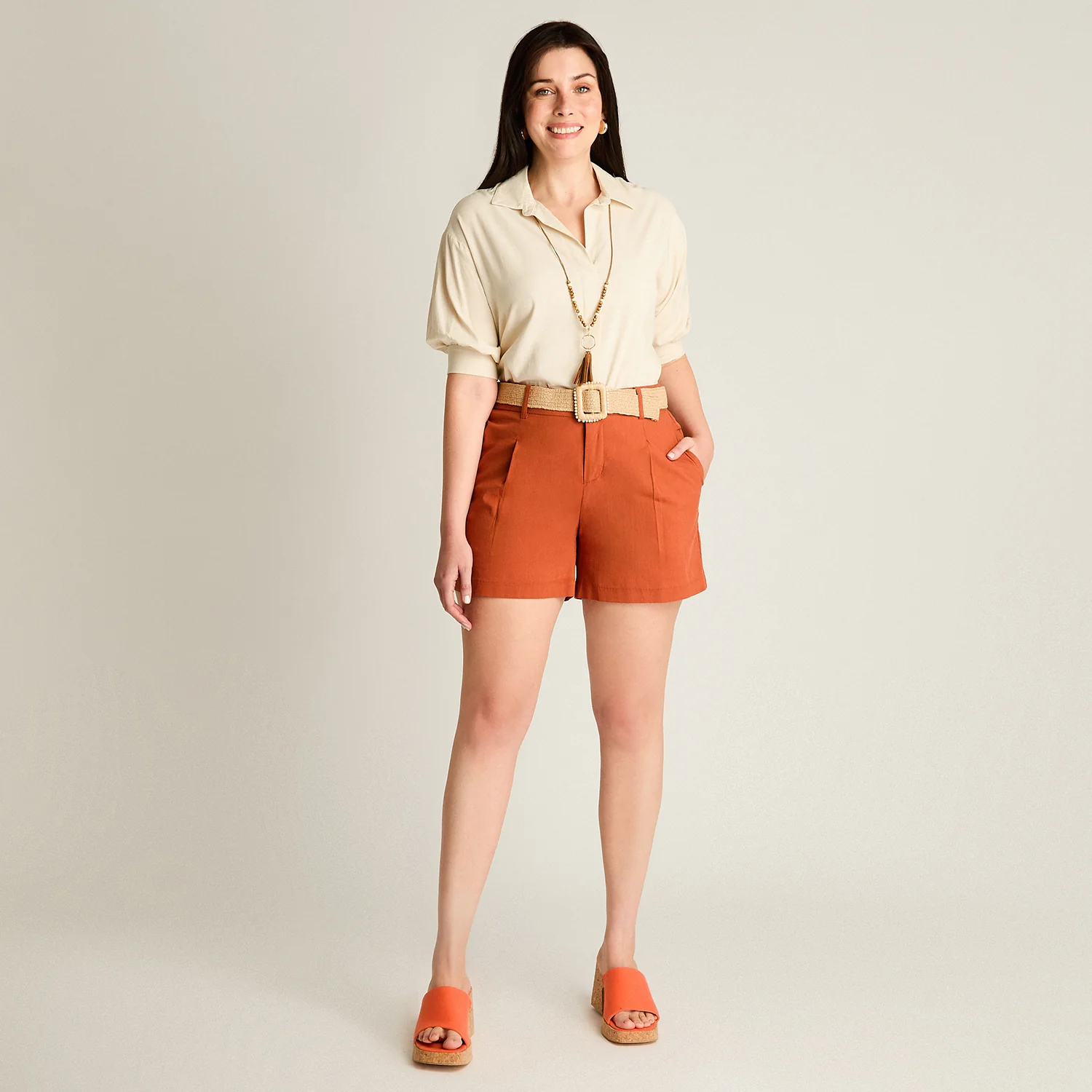 Bermuda Terracota Corto No Elasticado Calce Normal - Image 4