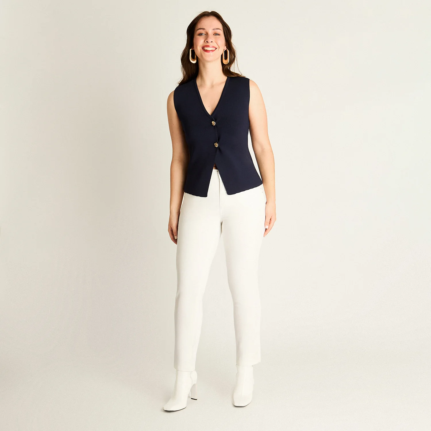 Cardigan Azul sin Mangas - Image 4