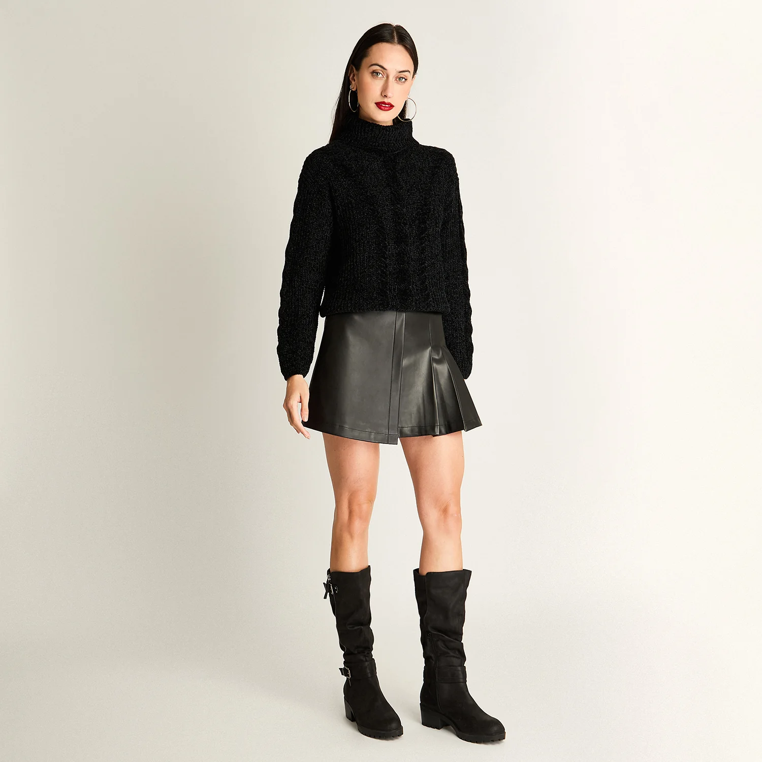 Tejido Chenille Holgado Negro - Image 4