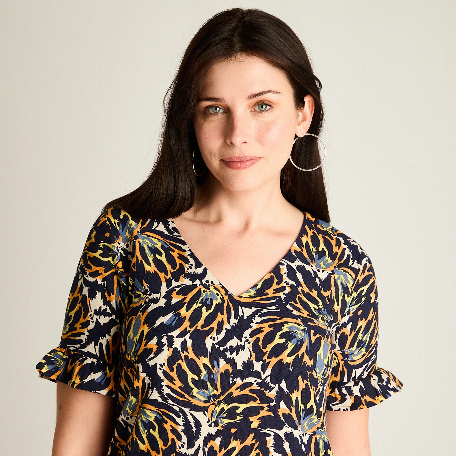 Vestido Corto Azul No Elasticado Sin Forro Calce Holgado - Image 3