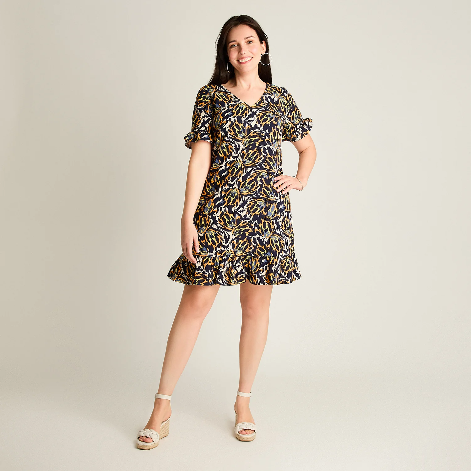 Vestido Corto Azul No Elasticado Sin Forro Calce Holgado - Image 4