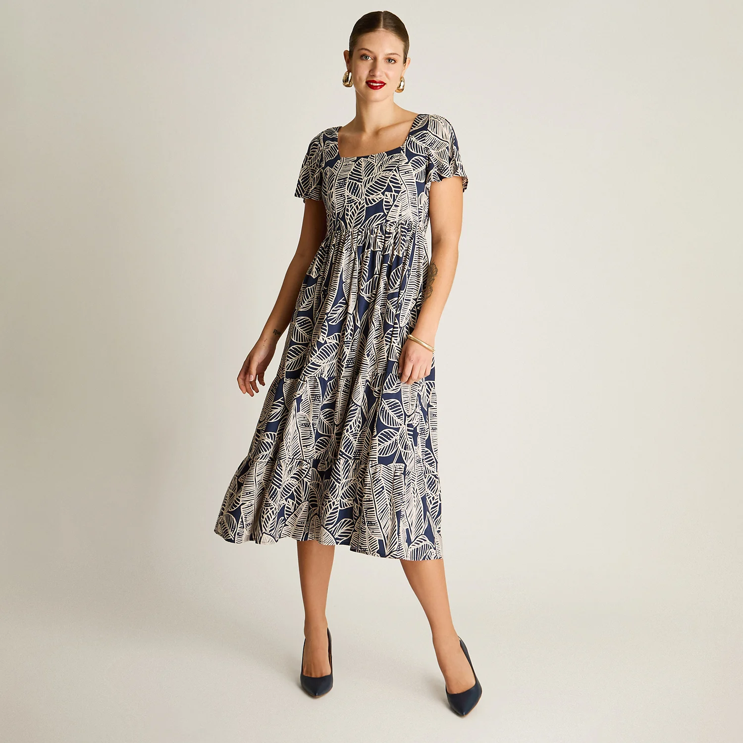 Vestido Maxi Azul Sin Forro Calce Normal - Image 4