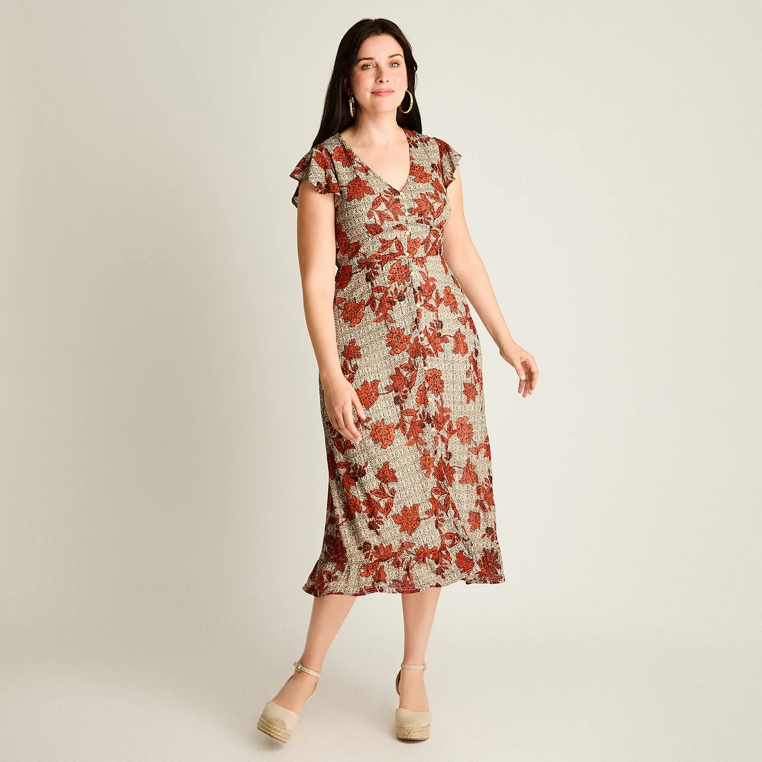 Vestido Maxi Naranjo Muy elasticado Con Forro Calce Normal - Image 4