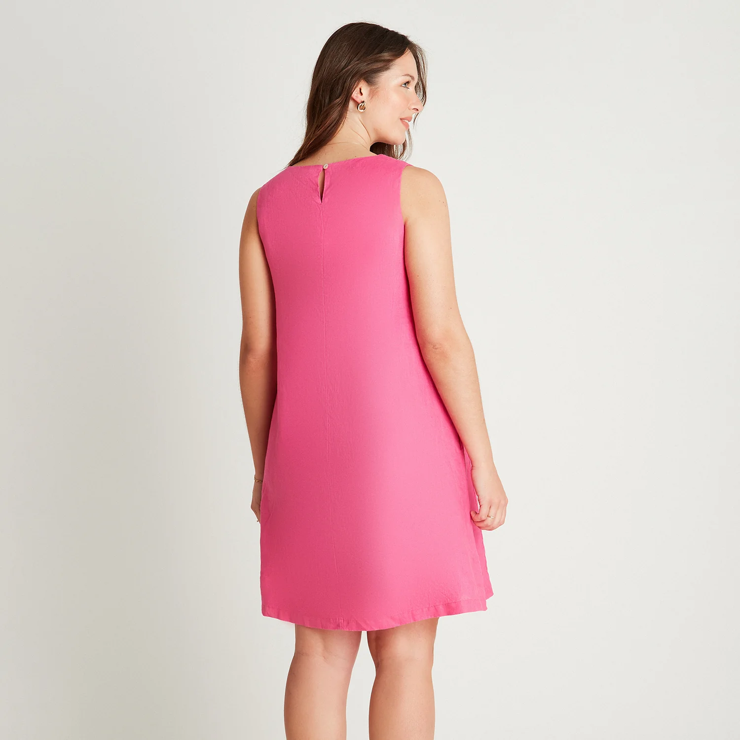 Vestido Midi Lino Fucsia - Image 3