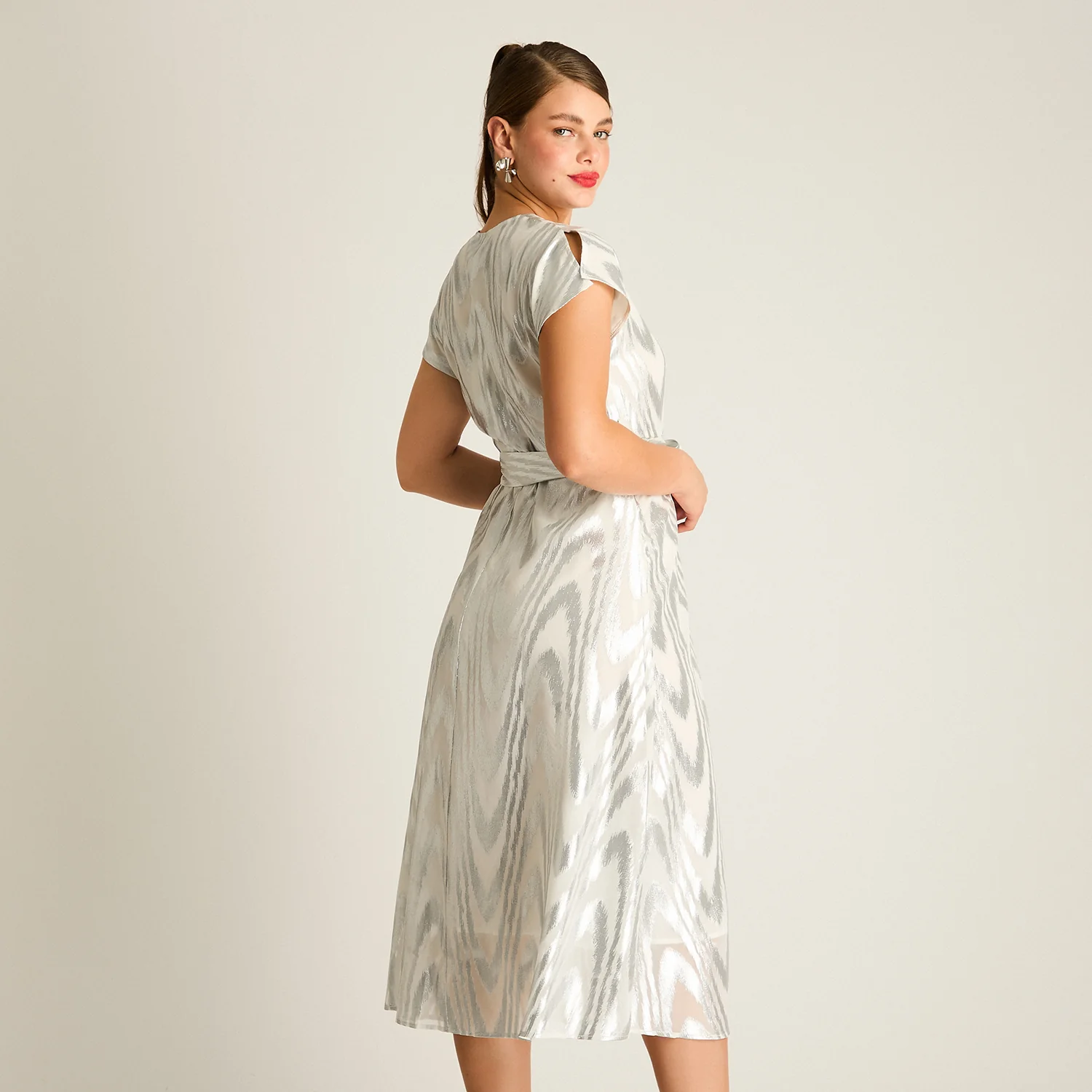 Vestido Midi Brillante Plata - Image 3