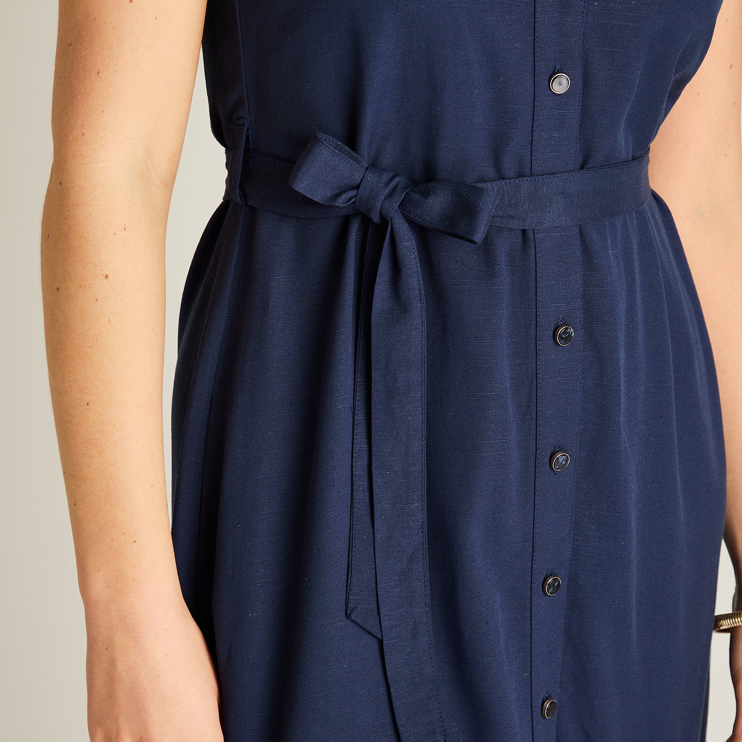 Vestido Midi Azul Lino - Image 3