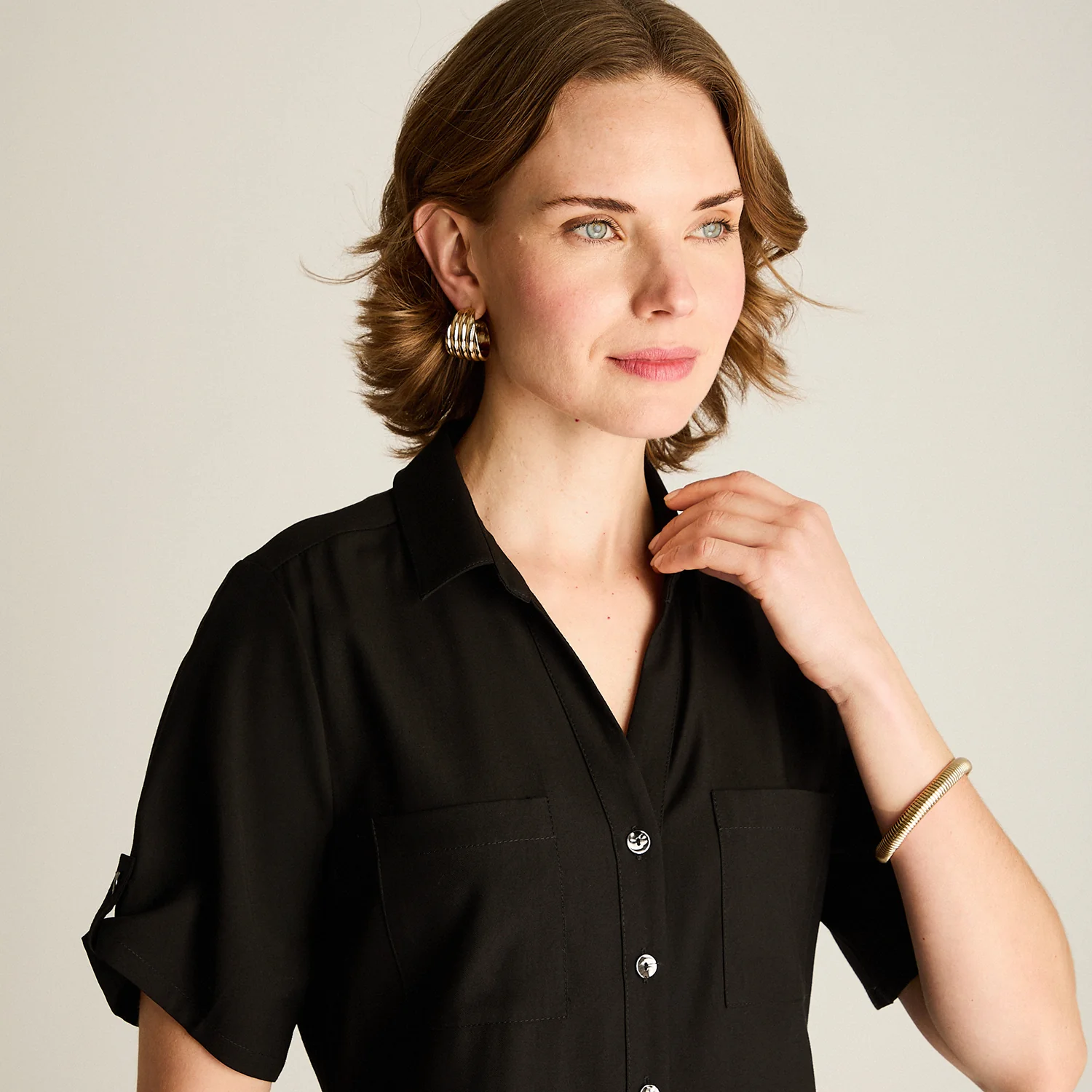 Vestido Midi Negro Sin Forro Calce Holgado - Image 3